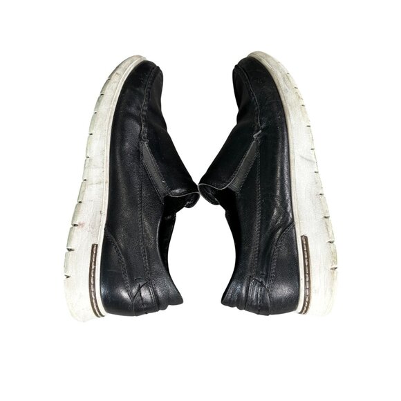 Mishall By Tandy Mens Black Slip-On Loafers Leather Upper & Rubber Sole - Picture 10 of 11